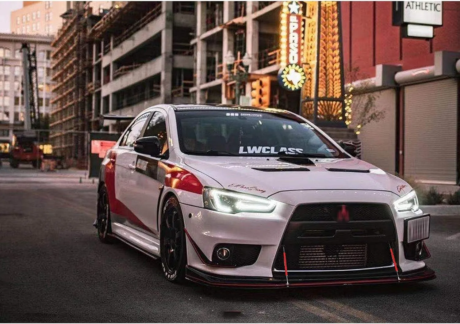 Xotic Tech 2Pcs Adjustable 6"-9" Front Bumper Lip Splitter Diffuser Strut Rod Tie Bars Compatible with Most Vehicles [Red]