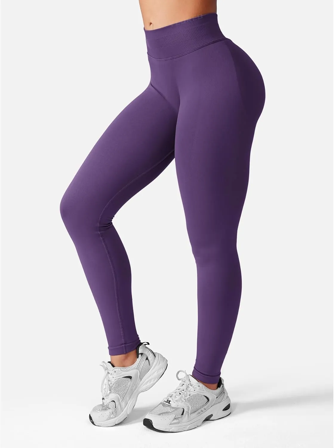 YEOREO SoftHue Hidden Scrunch Butt Workout Leggings for Women Seamless Mid Low Waist 25" Impact Yoga Pants Tummy Control