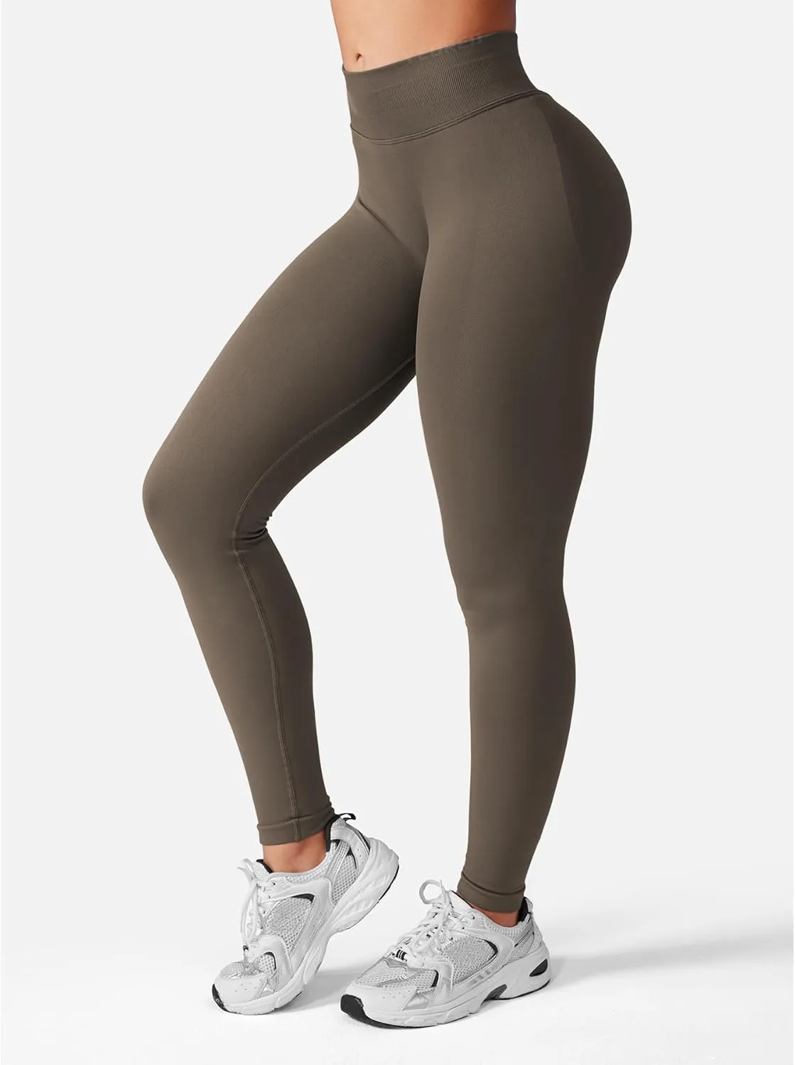 YEOREO SoftHue Hidden Scrunch Butt Workout Leggings for Women Seamless Mid Low Waist 25" Impact Yoga Pants Tummy Control
