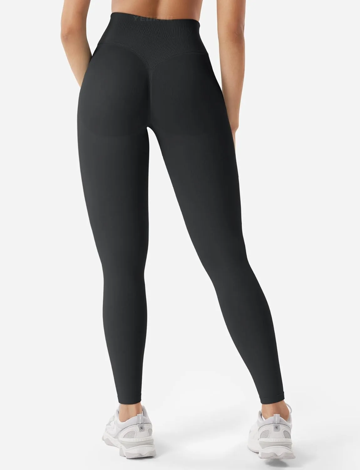 YEOREO Women Hidden Scrunch Impact Leggings V Cross Waist Leggings Butt Booty Lifting Gym Pants