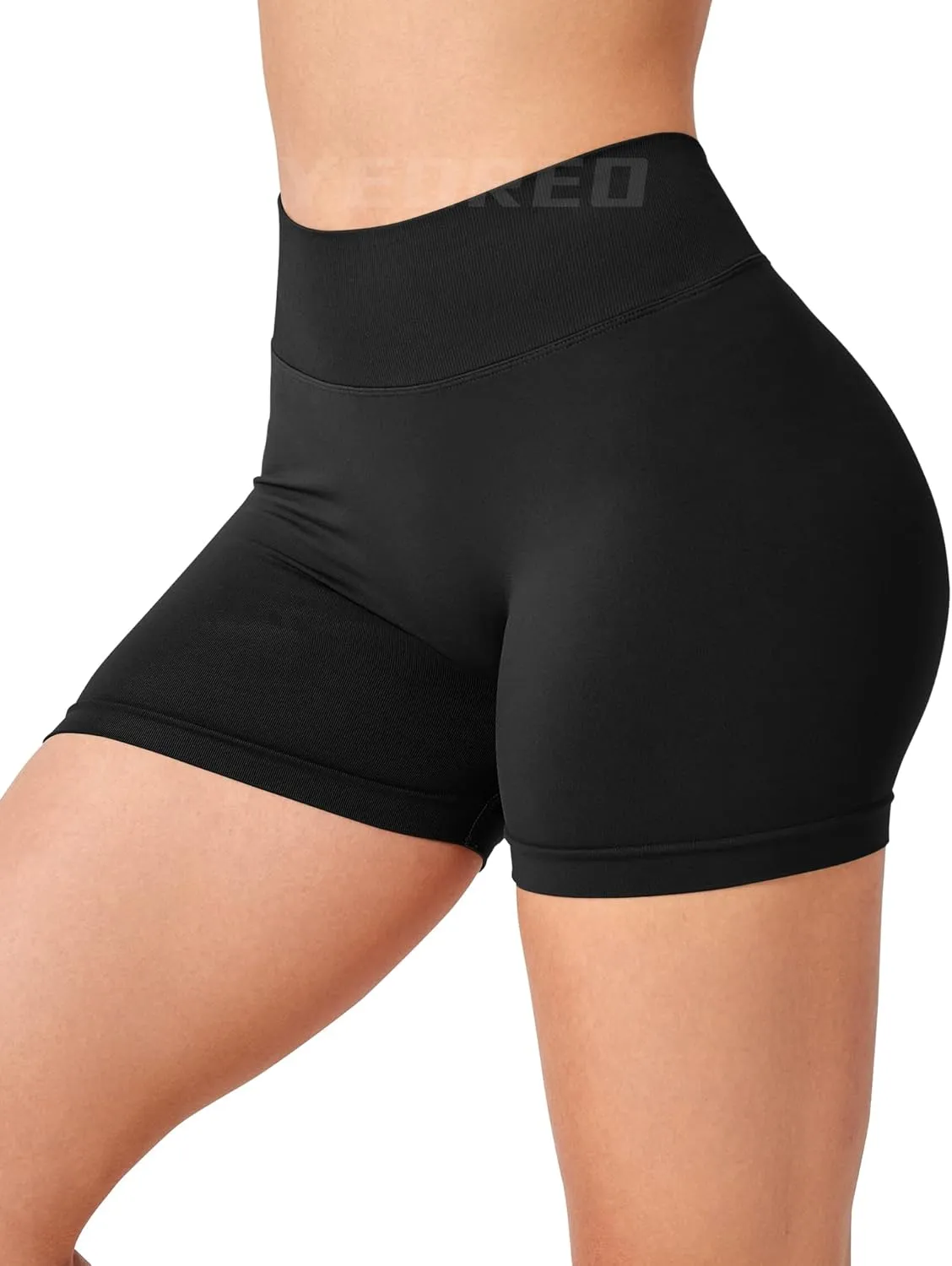 YEOREO Workout Scrunch Shorts Women V Back Gym Butt Lifting Liz High Waisted Seamless Shorts