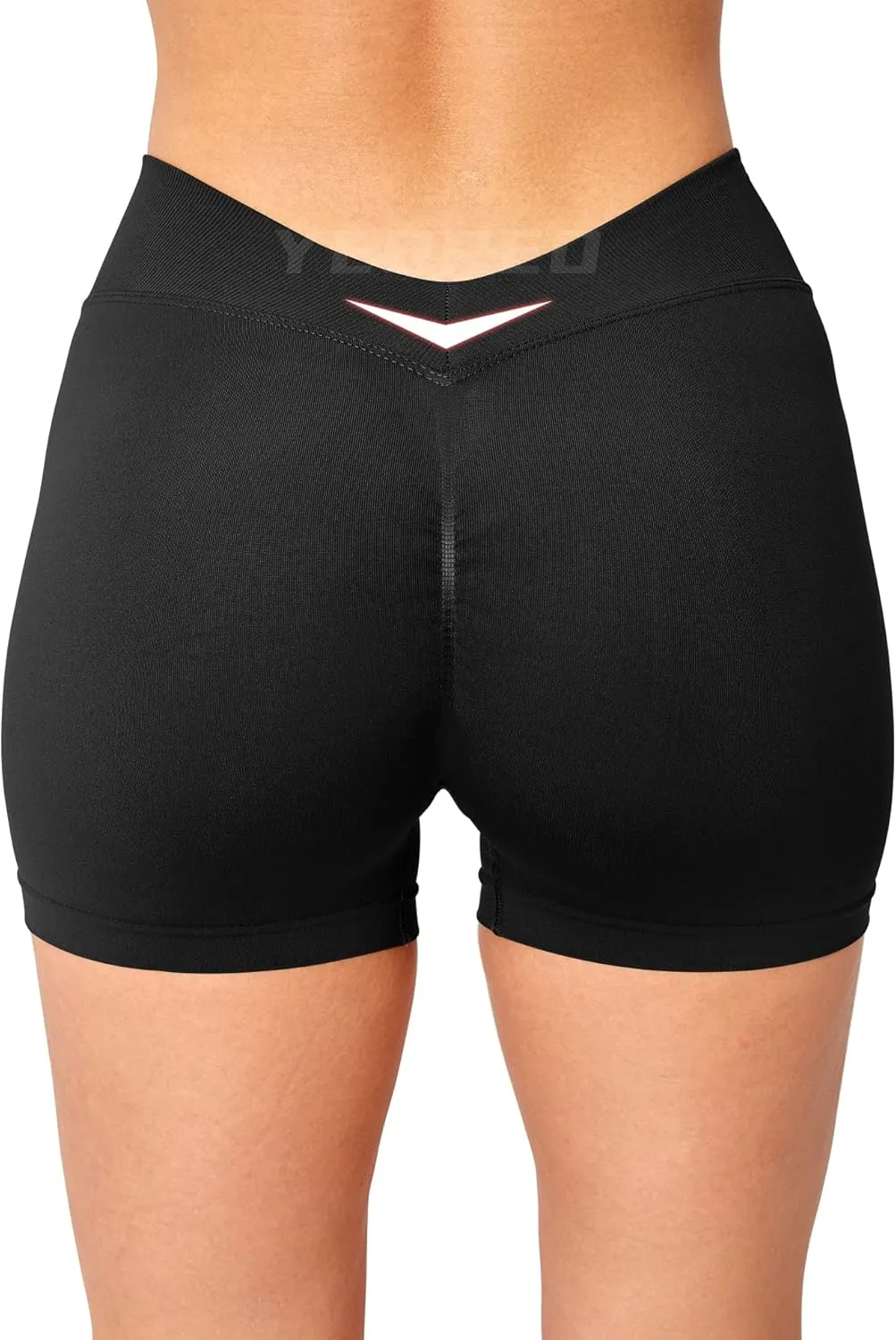 YEOREO Workout Scrunch Shorts Women V Back Gym Butt Lifting Liz High Waisted Seamless Shorts