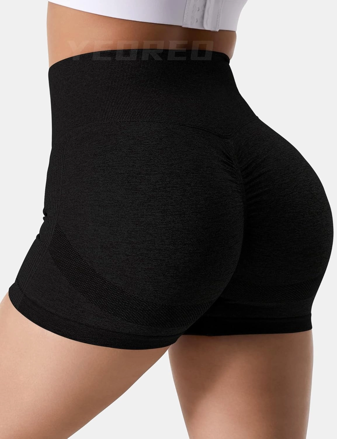 YEOREO Professional Women Workout Shorts 3.6" Scrunch Shorts Seamless High Waisted Contour Gym Yoga Biker Shorts