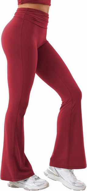 YEOREO Romola Women Yoga Pants Flare Leggings with Tummy Control High Waist Fold Over Bootcut Wide Legs Workout Legging
