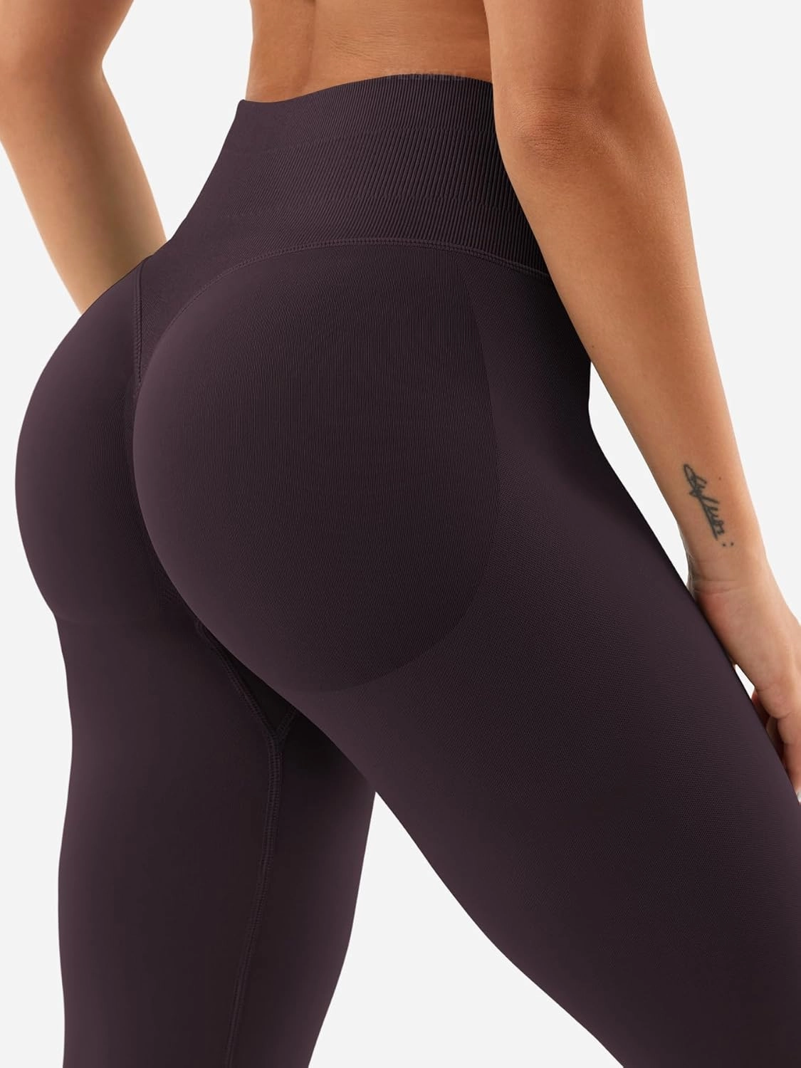 YEOREO SoftHue Hidden Scrunch Butt Workout Leggings for Women Seamless Mid Low Waist 25" Impact Yoga Pants Tummy Control