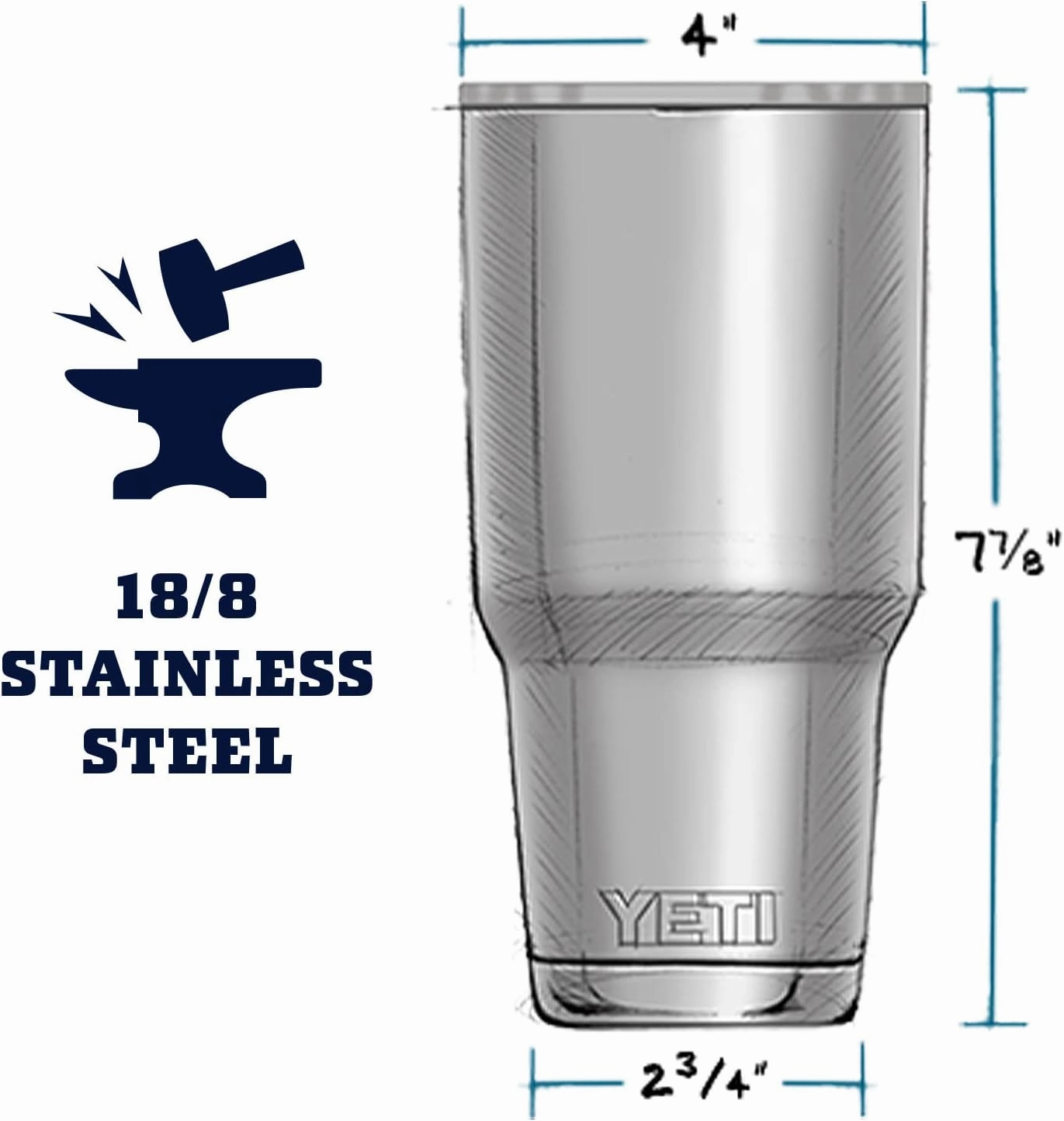 YETI Rambler 30 oz Tumbler, Stainless Steel, Vacuum Insulated with MagSlider Lid, Rescue Red