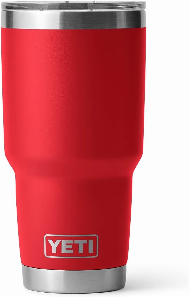 YETI Rambler 30 oz Tumbler, Stainless Steel, Vacuum Insulated with MagSlider Lid, Rescue Red
