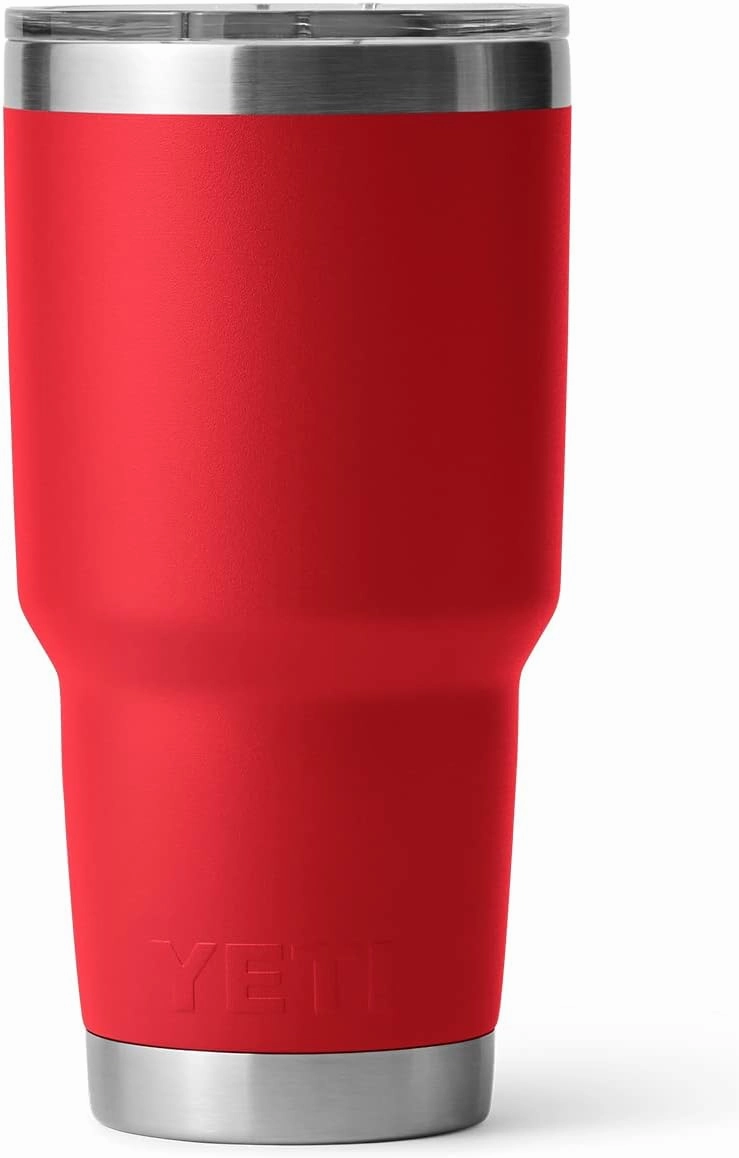 YETI Rambler 30 oz Tumbler, Stainless Steel, Vacuum Insulated with MagSlider Lid, Rescue Red