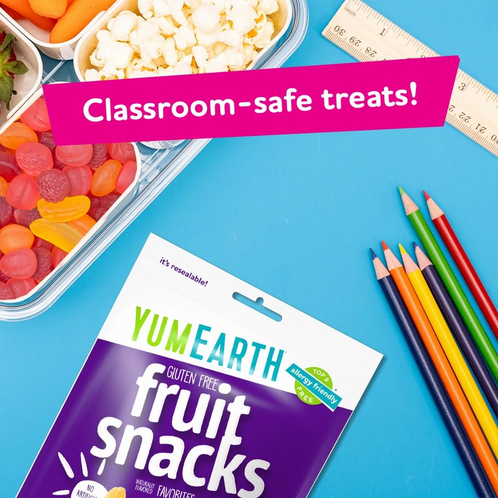 YumEarth Organic Fruit Snacks, 5oz. (Pack of 6), Allergy Friendly, Gluten Free, Non-GMO, Vegan, No Artificial Flavors or Dyes,5 Ounce (Pack of 6)