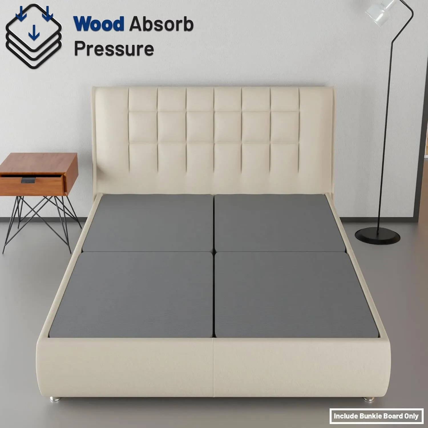 Zayton, 1.5” Split Wood Bunkie Board Full(Fold) Size, Bunkieboard for Bed Support - Fully Assembled, Low Profile Support, Slats Design for Ventilation, Box Spring Alternative