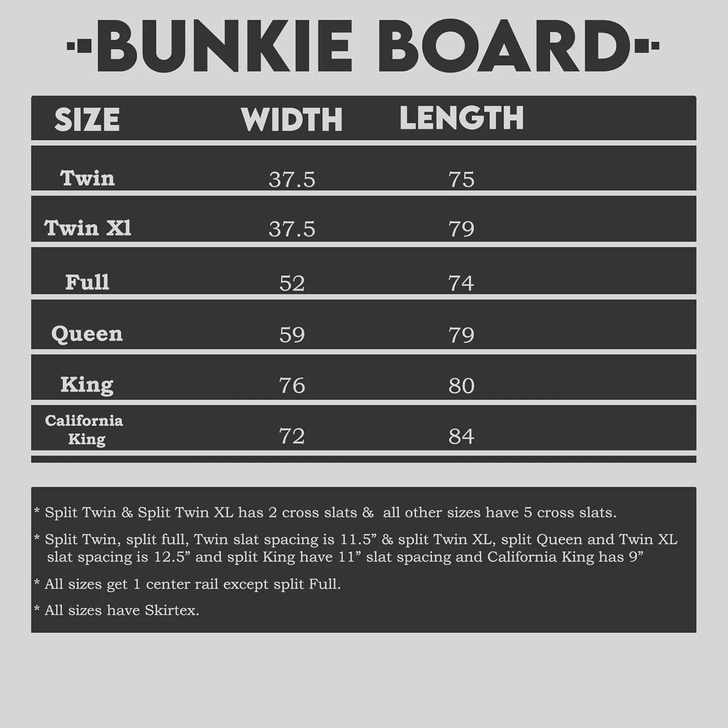 Zayton, 1.5” Split Wood Bunkie Board Full(Fold) Size, Bunkieboard for Bed Support - Fully Assembled, Low Profile Support, Slats Design for Ventilation, Box Spring Alternative