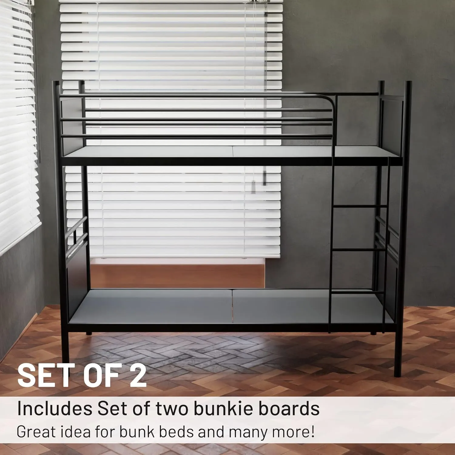 Zayton, 1.5" Split Wood Bunkie Board Twin Size Bed Frames - 2-Piece Under Mattress Support Board, Fully Assembled, Fabric Ventilation Cover - Replaces Wooden Slats or Box Spring(Pack of 2)