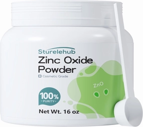 Zinc Oxide Powder, 16OZ 100% Purity, Non-Nano and Uncoated, Cosmetic Grade, Zinc Oxide Powder for DIY Sunscreen