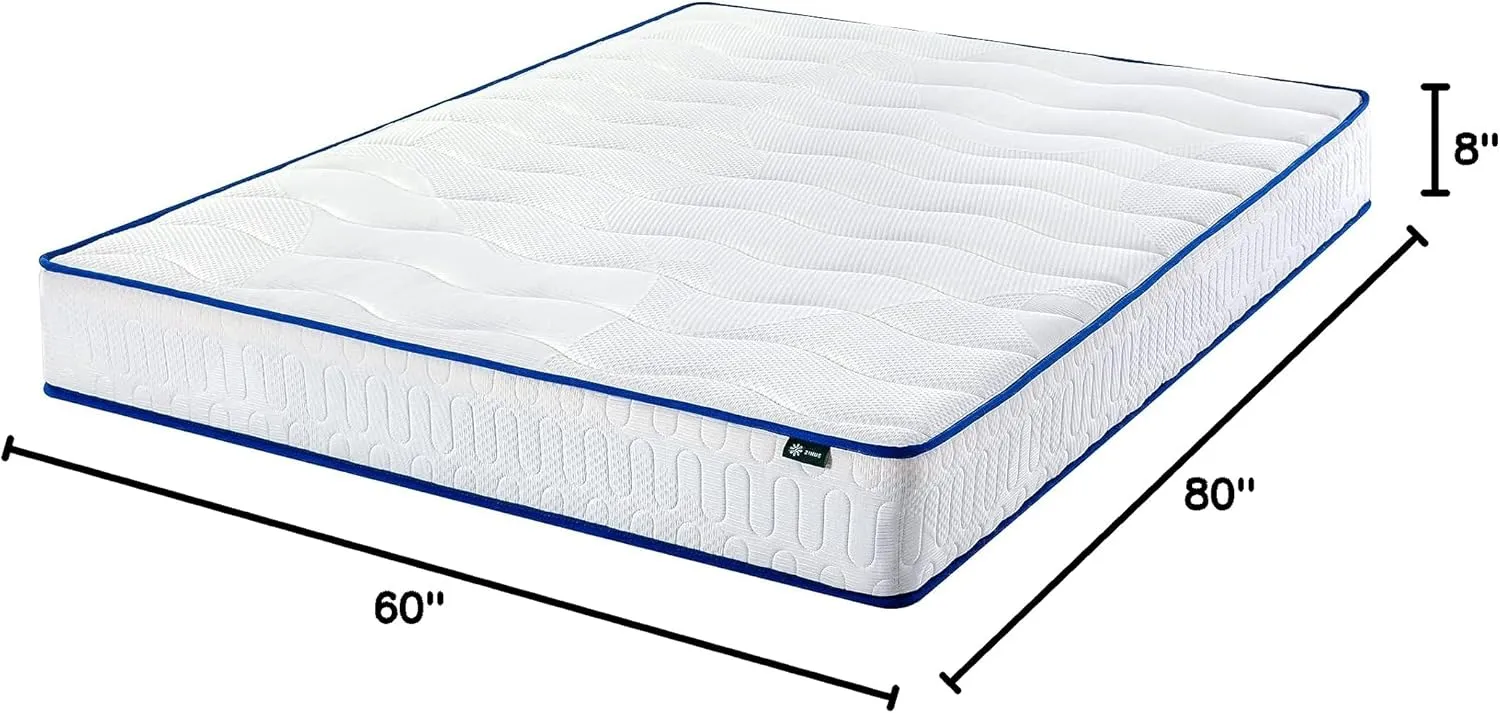 ZINUS 8 Inch Essential Innerspring Mattress, Queen, Medium Firm Feel, CertiPUR-US Certified, Mattress in A Box