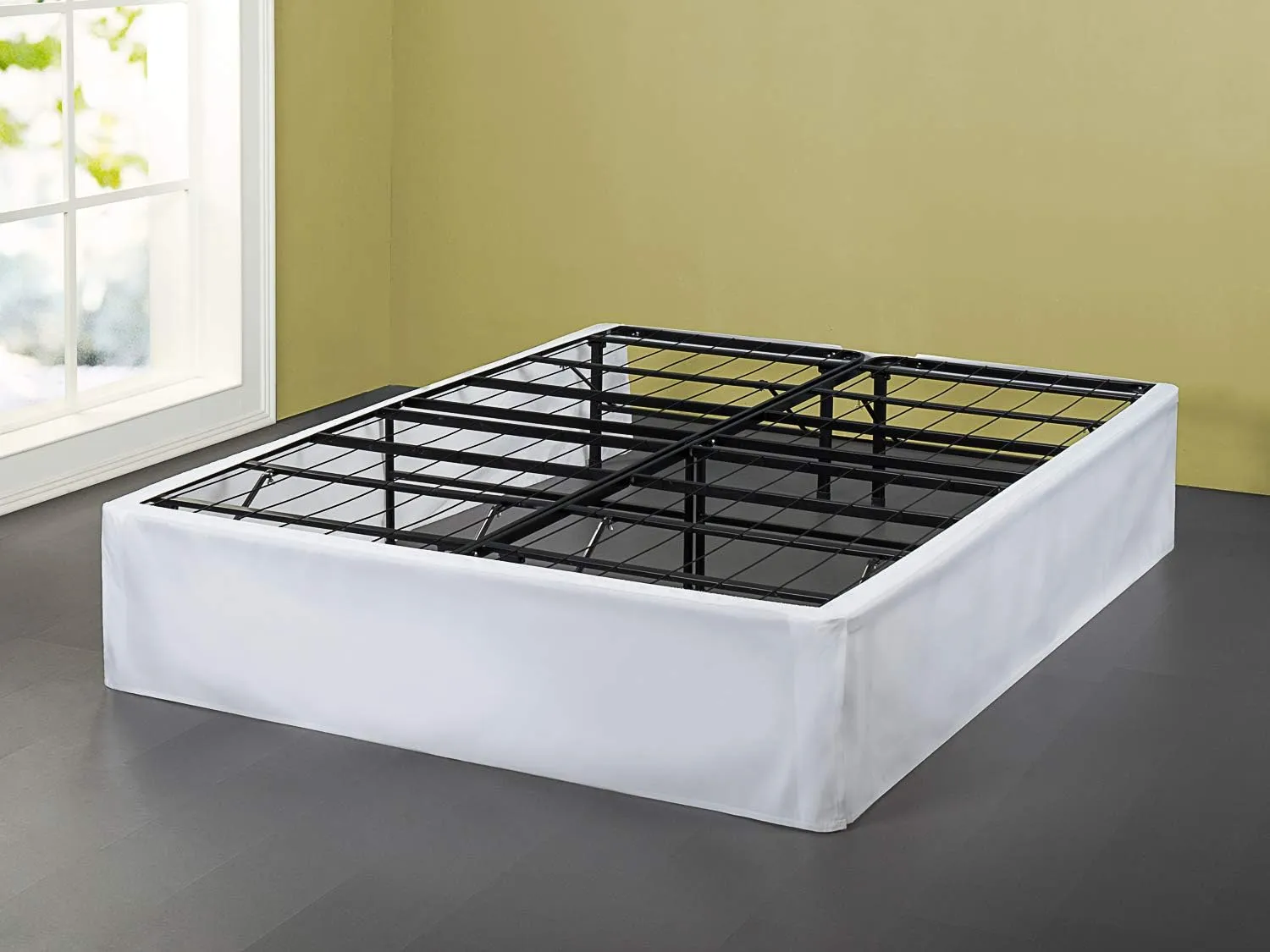 ZINUS SmartBase Bed Skirt, 18 Inch Drop, For Use with SmartBase, Easy On & Off Design, Twin