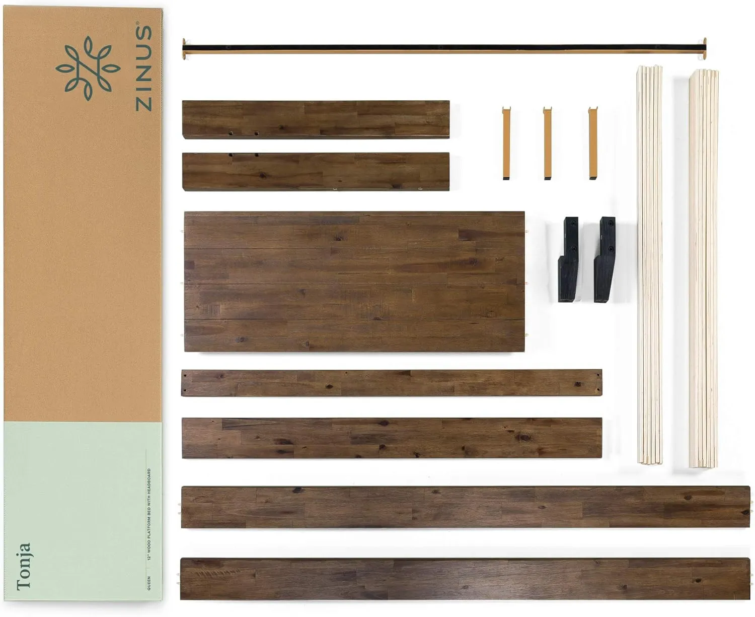 ZINUS Tonja Wood Platform Bed Frame with Headboard, Mattress Foundation with Wooden Slat Support, No Box Spring Needed, Easy Assembly, Full