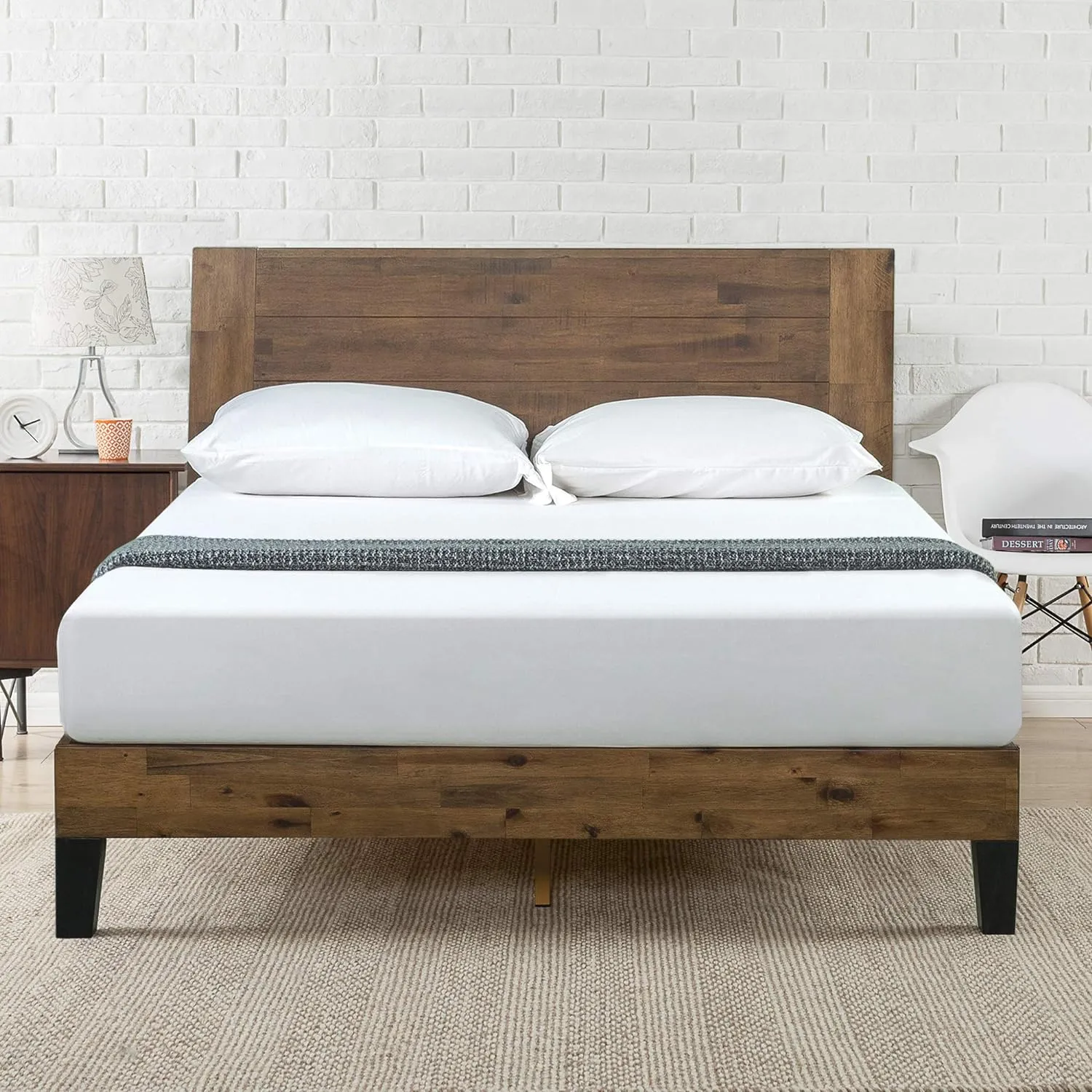 ZINUS Tonja Wood Platform Bed Frame with Headboard, Mattress Foundation with Wooden Slat Support, No Box Spring Needed, Easy Assembly, Full