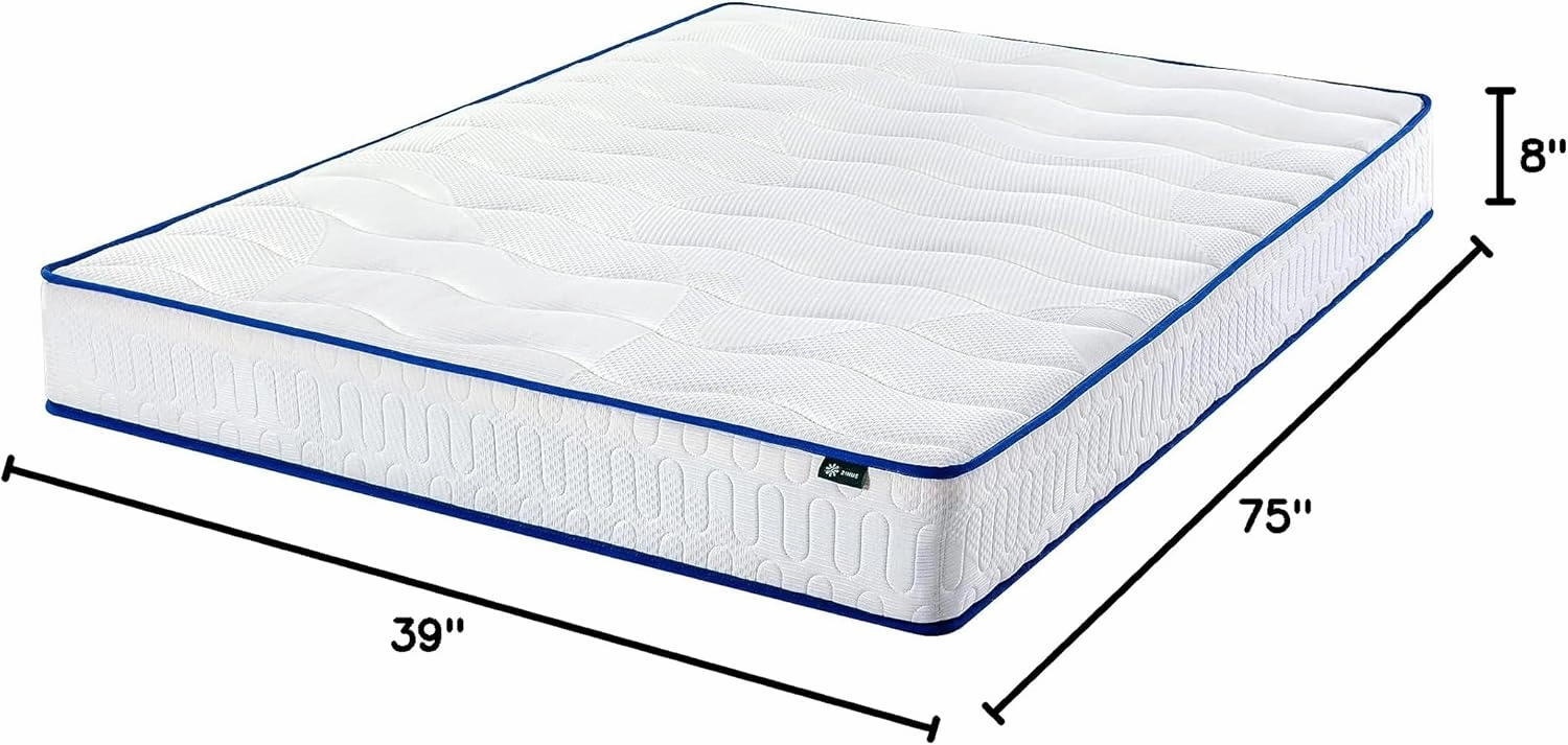 ZINUS 8 Inch Essential Innerspring Mattress, Twin, Mattress for Kids, Medium Firm Feel, CertiPUR-US Certified Foams, Mattress in A Box