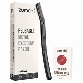 ZOMCHI Black Dermaplaning Razor and 10pcs Wide Blade Refills