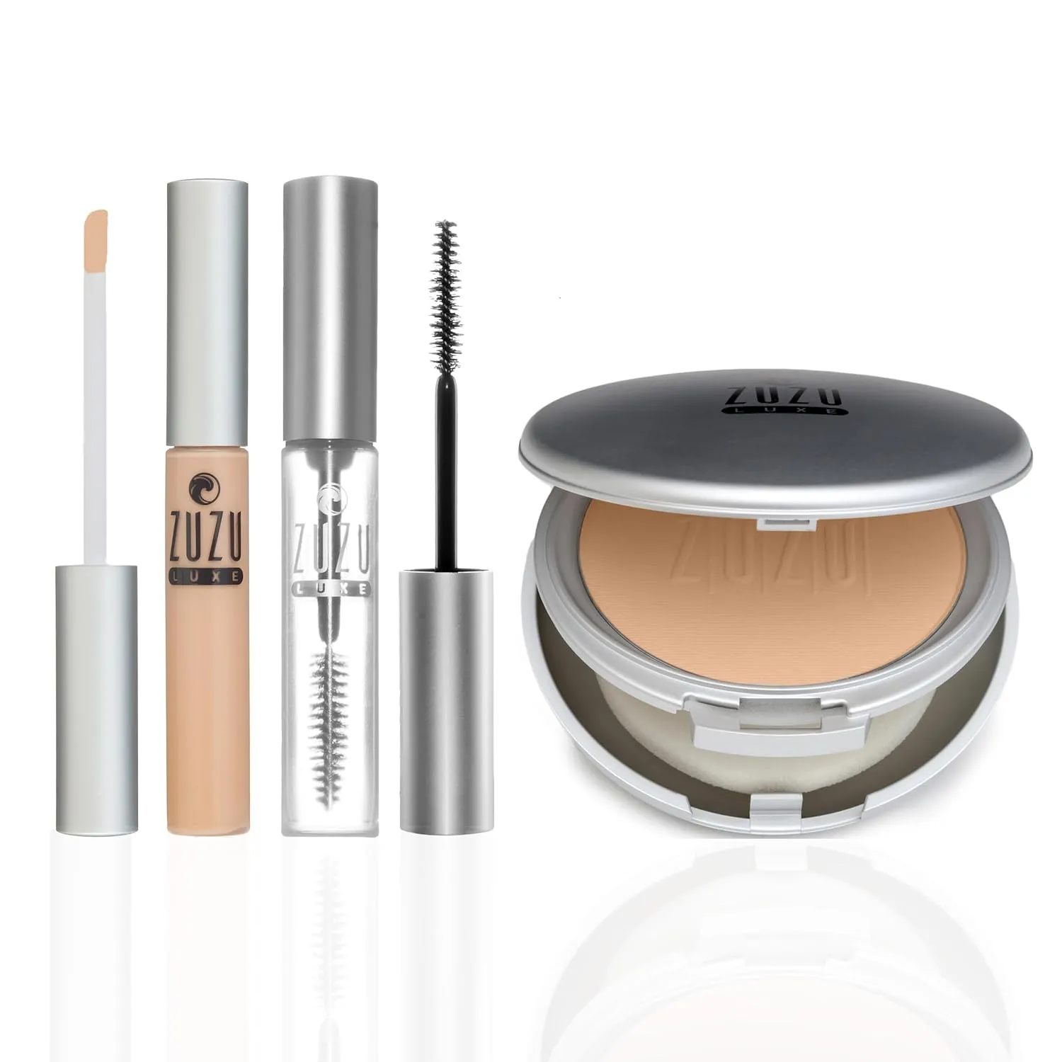 ZUZU LUXE Warrior Kit | Mineral Powder Foundation   Concealer   Luxe Mascara   Cosmetic Bag (D-20 Powder, C-50 Concealer, Clear Mascara)