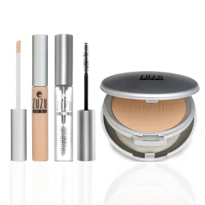 ZUZU LUXE Warrior Kit | Mineral Powder Foundation   Concealer   Luxe Mascara   Cosmetic Bag (D-20 Powder, C-50 Concealer, Clear Mascara)